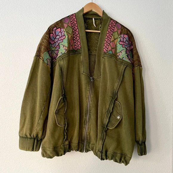 FREE PEOPLE ANTIGUA CARDI EMBROIDERED JACKET ZIP M - Picture 4 of 9